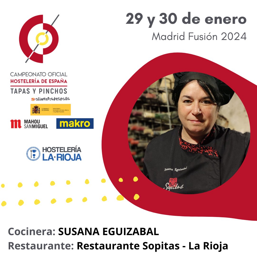 empresa_rioja's tweet image. ¡Un año más nos complace anunciar nuestra participación en la 2º edición del Campeonato de #Tapas y #Pinchos de España! Organizado por @CEHEhosteleria, evento en el cual cocineros de toda la región pueden desarrollar lo que será la mejor #Tapa #Pincho de nuestro país.
