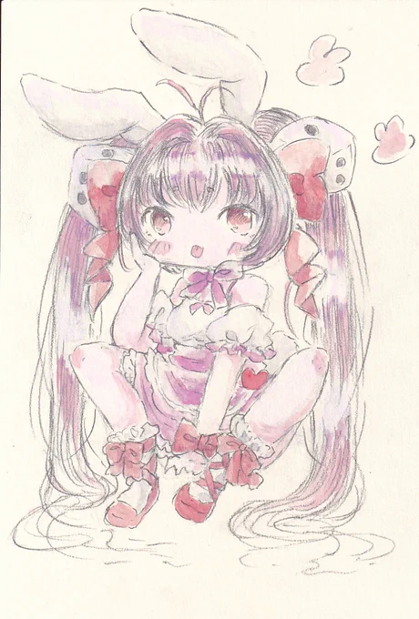 うさだ。#イラスト #デ・ジ・キャラット #アナログイラスト #透明水彩 