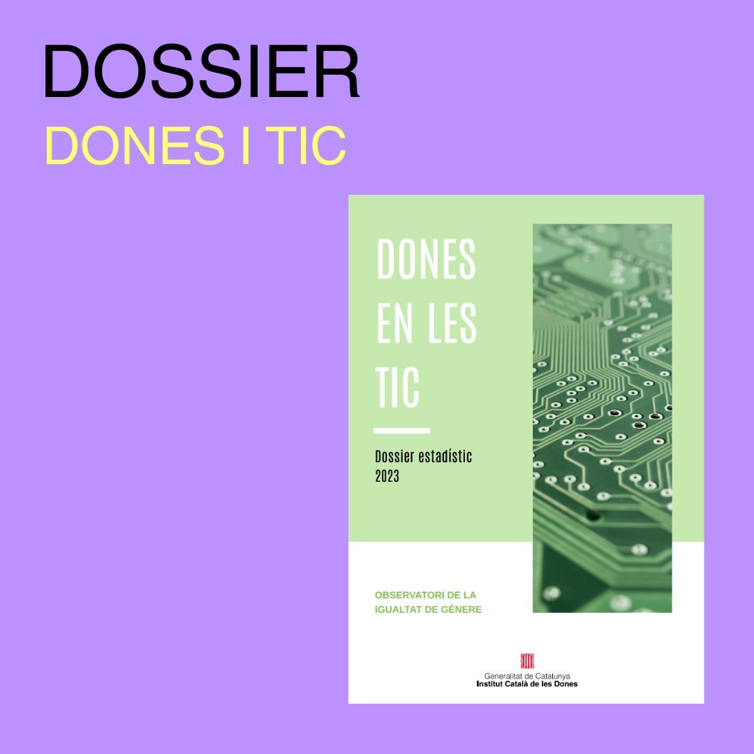 🔖 Dossier dones i TIC de l'@icdones. 🔝 Entre 2017 i 2022 l'ocupació de les dones en el sector TIC ha augmentat un 5,9%, passant del 28% al 33,9%. 📈 🔗 Descarrega't el dossier aquí: dones.gencat.cat/web/.content/0…