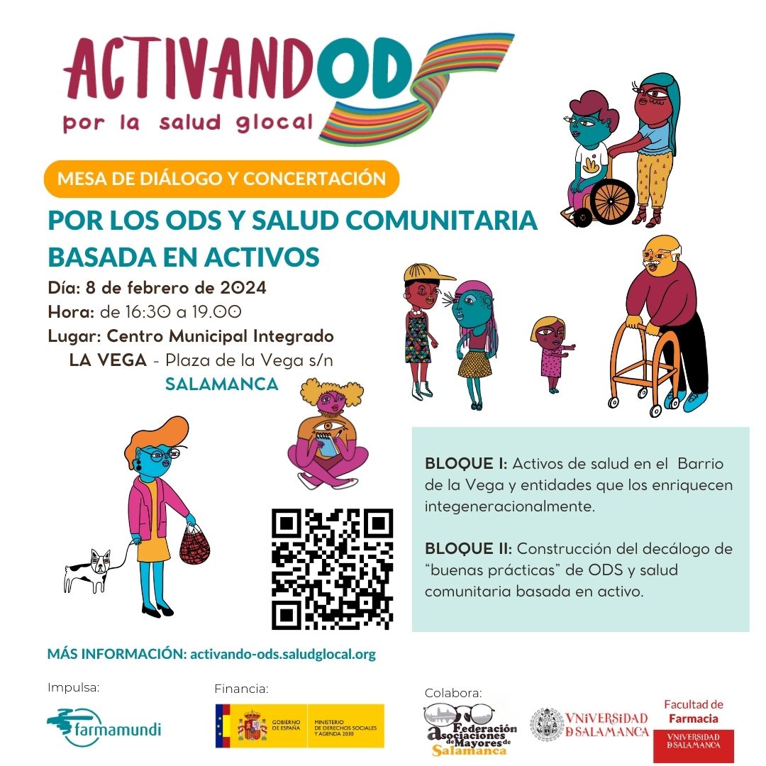 farmamundi's tweet photo. 📢Te esperamos en #Salamanca el próximo jueves, 8 de febrero, a las 16.30h en la mesa de diálogo 'Por los ODS y la salud comunitaria basada en activos en el barrio de La Vega'. #ActivandoODS
👉Más información: https://t.co/uTiUsxdeSs
👉Inscripciones: https://t.co/Vnr2NOiMWC https://t.co/Sa7vyaqN3a
