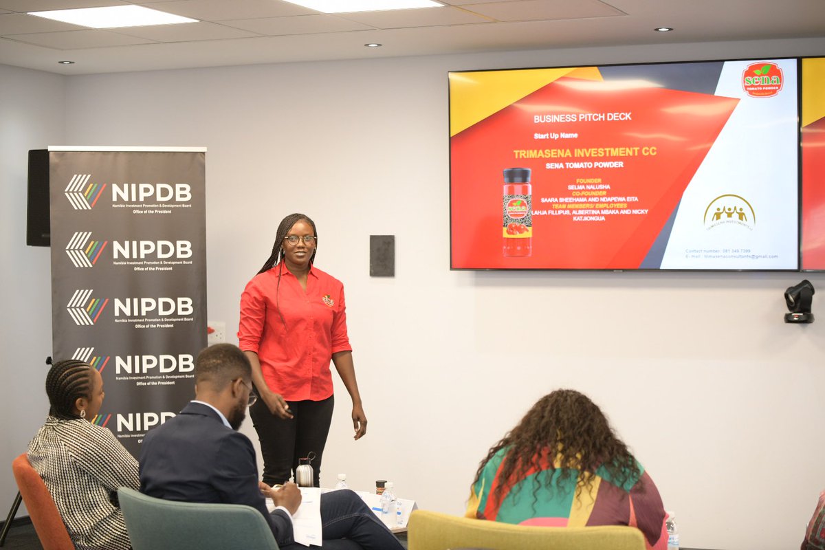 <a href="/SheWill_/">Cecilia Naule</a> Our second entrepreneur, <a href="/SenaTPowder/">Sena Tomato Powder</a> , an MSME that aims to preserve fresh tomatoes and reduce food wastage in her pitch stated that the #SanlamBridgeProgramme stated that the seed capital has had a positive impact on the business as they’ve been able to revamp their logo and