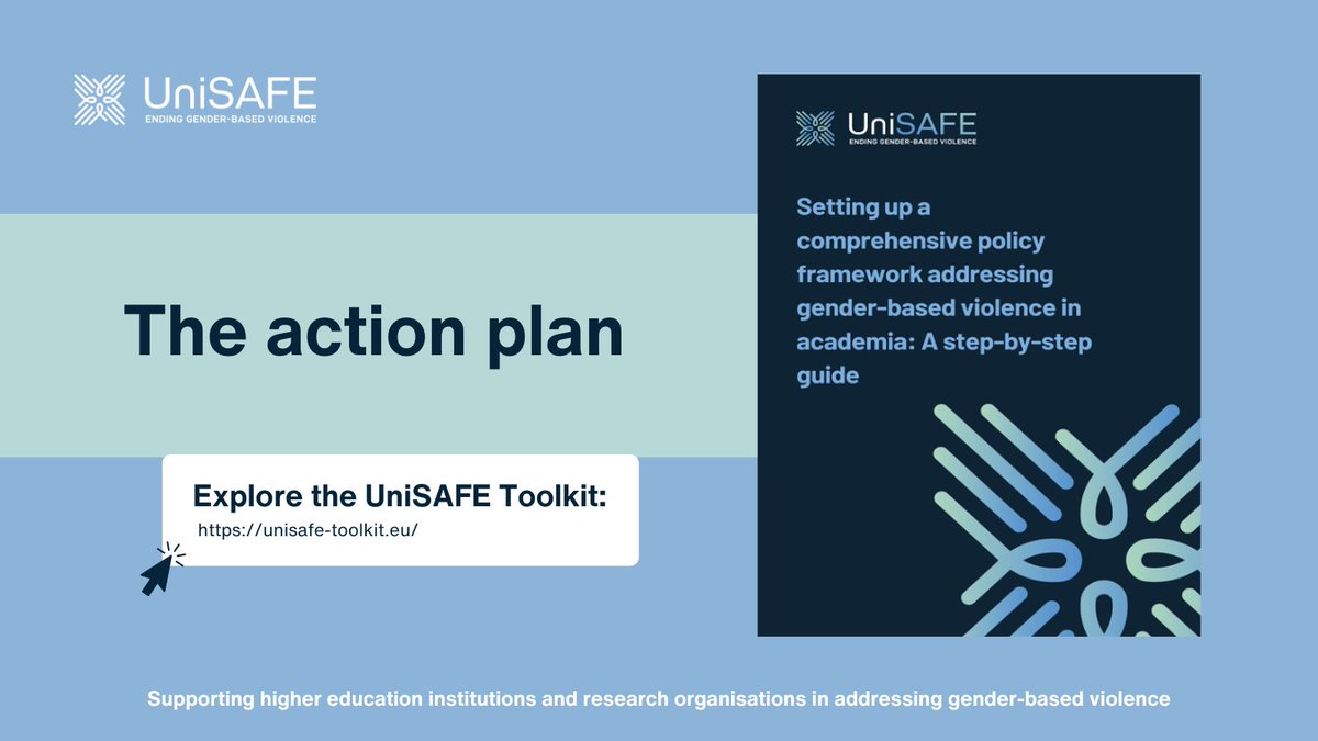Aiming to establish a comprehensive policy framework to address #GBV in academia? Explore our 🆕UniSAFE toolkit & download our step-by-step guide tailored for those in the early stages of designing and implementing such frameworks at their institutions: unisafe-toolkit.eu/where-to-start/