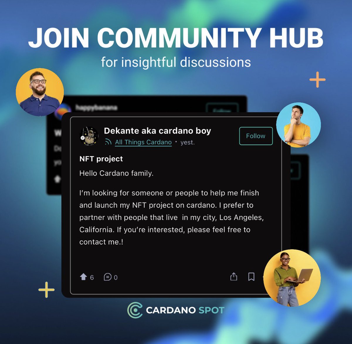 secondfiapp's tweet photo. Hey, #Cardano Community 👋🏻 Someone needs your help here!
Join #CardanoSpot — Cardano’s 1st social media app. Our Community Hub — a place to connect with like-minded folks, potential colleagues, partners and… simply to enjoy the conversations. https://t.co/jBjvTWrgtk