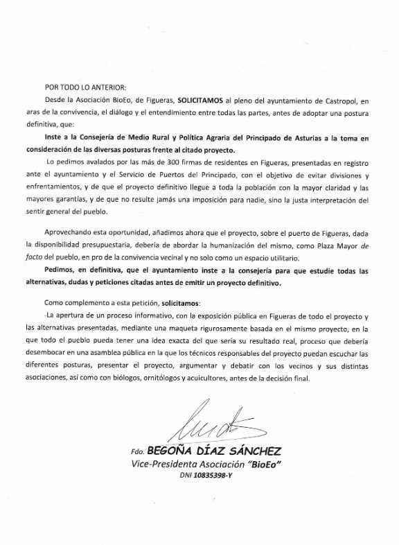 BioEo2023's tweet photo. Nota informativa sobre pregunta/moción registrada en el Ayuntamiento Castropol en la que pedimos al pleno que inste al Principado la toma en consideración de las diversas posturas existentes esobre el proyecto de ampliación del Puertoantes de postura definitiva

#MuroNoFiguerasSi https://t.co/XuHvCqvHL4