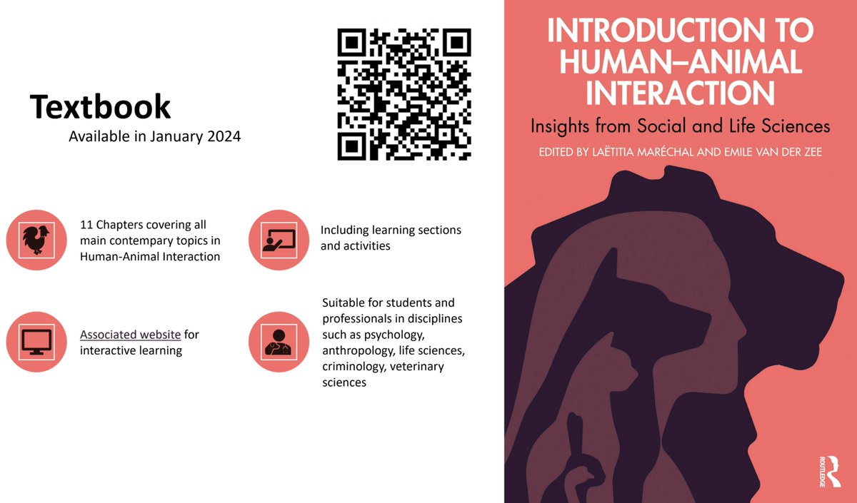 New textbook in #Anthrozoology now available for social and life/natural sciences. Associated website with learning activities …man-animal-interactions.lincoln.ac.uk Check it out! Thx to all contributors #AAI #ethics #wildlife #companionanimal #farmanimal #OneWelfare #communication #forensics