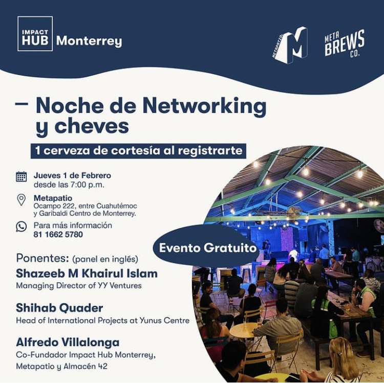 👋 Hola from Mexico!

💡 Our Founder and Managing Director, Shazeeb M Khairul Islam, is in Mexico city to join 'A Conversation on Social Business to Create A World of Three Zeros: Zero Emissions, Zero Poverty, and Zero Unemployment'. 

Follow us for more updates from Mexico!