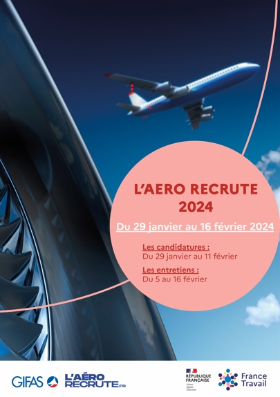 💻Le Salon en ligne  "l'Aéro recrute" est ouvert ! <a href="/FTravail_OCC/">France Travail Occitanie</a> &amp; <a href="/GifasOfficiel/">GIFAS</a> 🤝pour les #recrutements dans l'aéronautique &amp; le spatial.
⌨️Parcourez les différents stands, postulez &amp; échangez avec des employeurs à distance
L'opportunité en 1 clic 👇
<a href="/BarbaraMarrou/">marrou barbara</a>