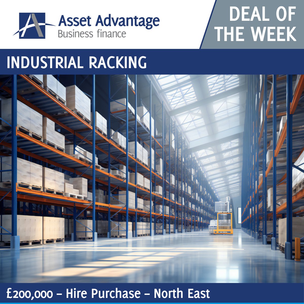 Asset Advantage (@asset_advantage) on Twitter photo 📢 Deal of the Week - £200,000 Hire Purchase for Industrial Racking
Thanks to <a href="/CCBSGroup/">CCBS Group</a> for working with us on this deal.
If you have a deal for us, contact Katie Dowse Business Development Manager: assetadvantage.co.uk/get-in-touch/
#dealoftheweek 📢 Deal of the Week - £200,000 Hire Purchase for Industrial Racking
Thanks to <a href="/CCBSGroup/">CCBS Group</a> for working with us on this deal.
If you have a deal for us, contact Katie Dowse Business Development Manager: assetadvantage.co.uk/get-in-touch/
#dealoftheweek