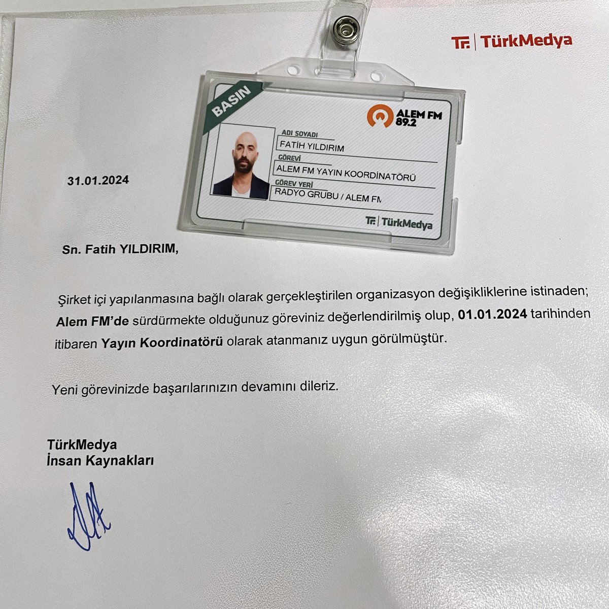 Beni bu göreve layık gören başta Genel Yayın Yönetmenim Sibel Toprak Egemen olmak üzere tüm yöneticilerimize teşekkür ederim. @alemfmcom