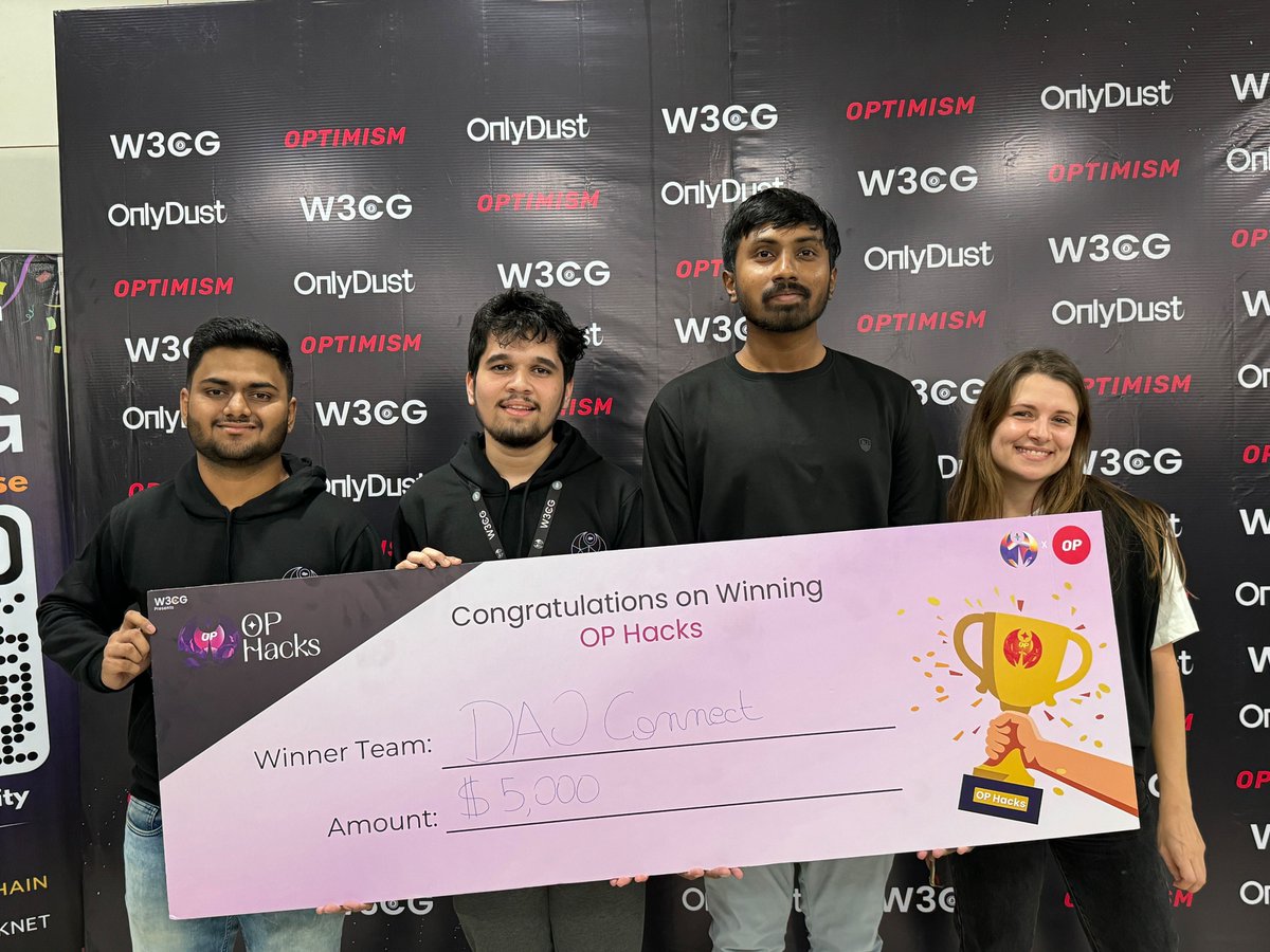 OnlyDust_com's tweet photo. 🔥🚀Just wrapped up an incredible #OPHack weekend, a hackathon collaboration between OD and @Optimism, bringing together 34 brilliant hackers!
After going through 11 amazing projects, give it up to the two winning projects: OP Haven & DAO Connect!
More info in 🧵👇