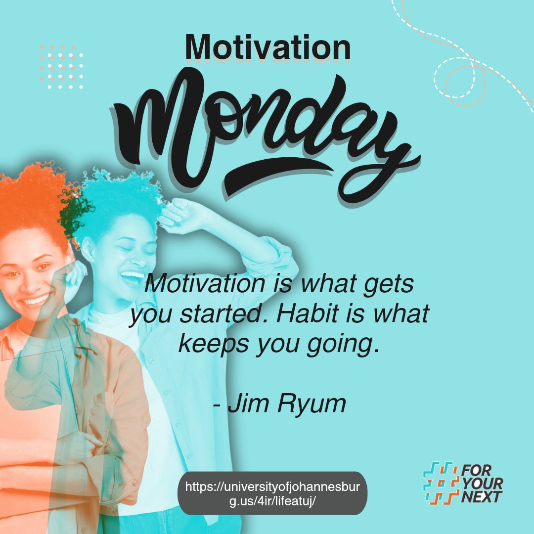 UJComAcc's tweet photo. Rise and grind!
Happy Motivational Monday, everyone! Let's kick off the week with positive vibes and unstoppable determination. You've got this!
#MotivationalMonday #newweeknewgoals #commercialaccountingatuj #ujdca #UJAllTheWay #ImagineThat #CommercialAccounting https://t.co/SvM44qvJab