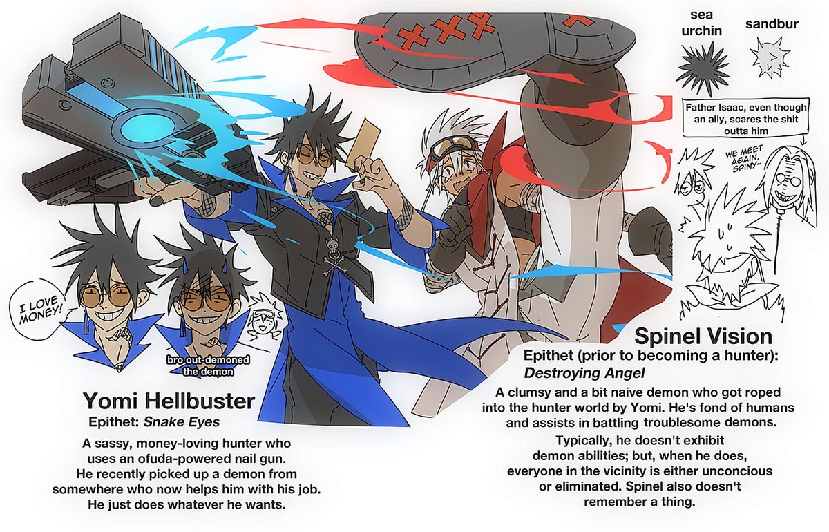 I realized that my fave combination for duo OCs is the shit-talking, lawless, chain-smoker (who loves money yet is perpetually broke)  and the gullible, easily riled-up character with hidden OP abilities (who also lived most of childhood being pampered). 😂