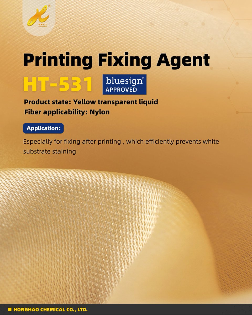 HonghaoChemical's tweet image. Printing fixing agent HT-531 Specially formulated for fixing after printing , which efficiently prevents white substrate staining. #textileprint #textileprinter #textileprinting #fixingagent #textiledyeing