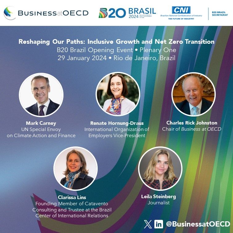 ioevoice's tweet photo. 📌 The @b20 is ON! Join IOE VP, Renate Hornung-Draus, at the B20 Brazil opening led by our Brazilian members, @CNI_br.

IOE, a proud network partner, co-leads the Taskforce on Employment & Education.

🌍 Get live insights on inclusive development, innovation and thriving in a changing environment ➡ https://t.co/Wa4jvhNFb2