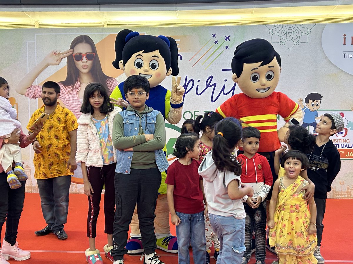 Gattu &amp; Chinki were mobbed at Infiniti Mall during the Republic Weekend Blast! Kids went wild for live painting, mascot selfies &amp; dance, while the quiz sparked patriotic spirit! 🇮🇳 Thankyou <a href="/InfinitiMall/">Infiniti Mall</a> for having us😊 

#PunToonKids #InfinitiMall #GattuChinki #RepublicDay2024