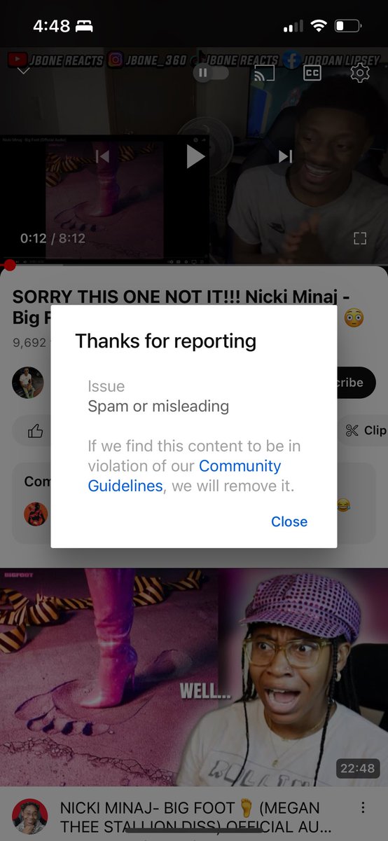 IntellectualXO's tweet image. Anyone who uses Nicki Minaj on @youtube to drag her and it’s in MY feed when I search her name, after how hard my muva has worked and all them videos she has this is spam to me, because I can’t block it. This is my data, ho #writearap #bigfoot #barbs