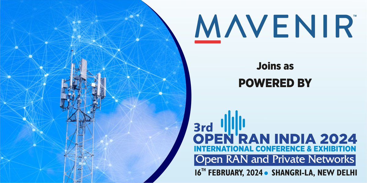 be_exhibitions's tweet photo. The 3rd edition of #OpenRANIndia2024 International Conference &amp; Exhibition is now #Powered by Mavenir.
Hosted by BHARAT EXHIBITIONS. Join us on Feb 16, 2024 at Shangri La, New Delhi. #openran #wirelessnetworks #oran #ran #5G #radionetworks #virtualizedran #mobilenetworks https://t.co/LMRGsPsLRD