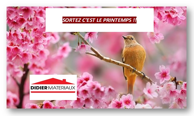C'est le #printemps chez vous, nous et chez <a href="/DidierMateriaux/">DIDIER MATERIAUX</a> .
Nous espérons que vous avez bien profité de la neige car le #printemps arrive à grand pas ! 🌷🌼
#printemps #projets #travaux <a href="/DidierMateriaux/">DIDIER MATERIAUX</a>