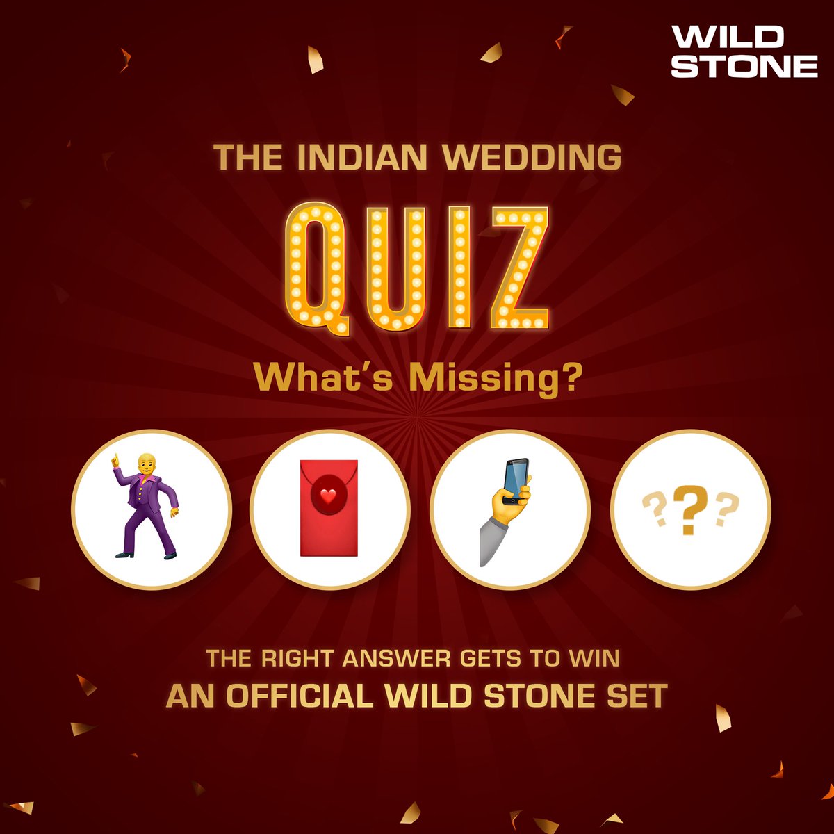 Share your answers in the comments below. The correct ones will stand a chance to win an official Wild Stone hamper! #Wedding #FullReady #WildStone #LogTohNoticeKarenge #Wedding #WeddingSeason #WeddingGifts #GiftSets #QuizTime #Contest #ContestGiveaway #GiveawayAlert