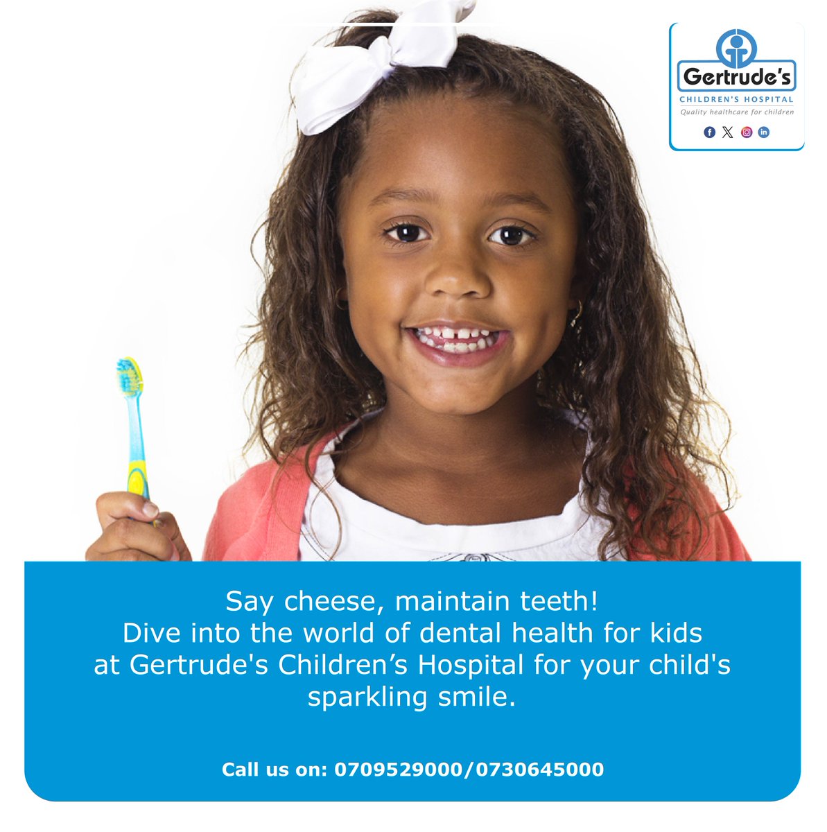 Dive into the world of dental wellness with Gertrude's Children's Hospital. To book, visit gerties.org/forms/dental-b… and fill the form. #GertrudesKe #UlizaDaktari