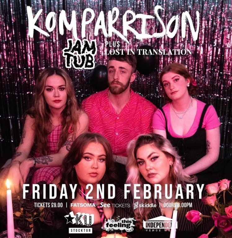 This Feeling (@this_feeling) on Twitter photo Coming up this week : Friday 🎸 Stockton <a href="/ku_stockton/">KU STOCKTON</a> @IVW_UK w/ <a href="/komparrison/">Komparrison🖤</a> + <a href="/jamtubofficial/">JAM TUB</a> & #LostinTranslation
🎟 thisfeeling.co.uk/komparrison/
🎶open.spotify.com/playlist/0qWLs… Coming up this week : Friday 🎸 Stockton <a href="/ku_stockton/">KU STOCKTON</a> @IVW_UK w/ <a href="/komparrison/">Komparrison🖤</a> + <a href="/jamtubofficial/">JAM TUB</a> & #LostinTranslation
🎟 thisfeeling.co.uk/komparrison/
🎶open.spotify.com/playlist/0qWLs…