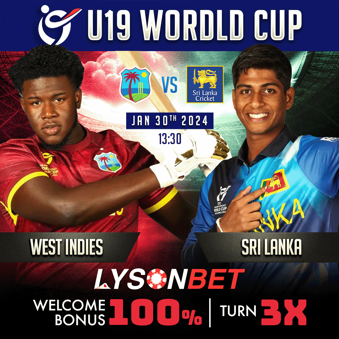lysonbet's tweet photo. 🏏 𝑼𝟏𝟗 𝑾𝒐𝒓𝒅𝒍𝒅 𝒄𝒖𝒑
◦ West Indies 🆚 Sri Lanka
◦ 13:30

🔥 𝑾𝒆𝒍𝒄𝒐𝒎𝒆 𝒕𝒐 𝑳𝒀𝑺𝑶𝑵𝑩𝑬𝑻
Play and win unlimited on the most trusted Gaming site in India. https://t.co/cKfEj4m0sC