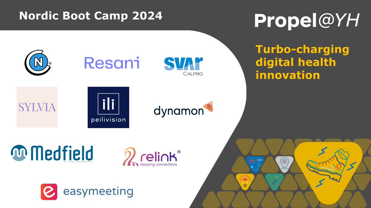 Meet the 9 innovators joining our Propel@YH Nordic Boot Camp! The Boot Camp is a week-long accelerator programme for international companies wanting to bring their products to the UK healthcare market. Find out more: ow.ly/tNWQ50QuJq5 #DigitalHealth