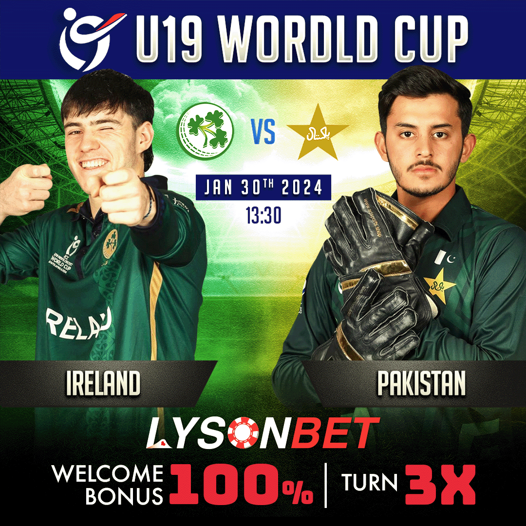 lysonbet's tweet photo. 🏏 𝑼𝟏𝟗 𝑾𝒐𝒓𝒅𝒍𝒅 𝒄𝒖𝒑
◦ Ireland 🆚 Pakistan
◦ 13:30

#lyson #lysonbet #CricketReels #Cricket #U19WorldCup #ICC #RavindraJadeja #IshanKishan #MohammedSiraj #KuldeepYadav #RuturajGaikwad #DeepakChahar https://t.co/HnUef6ig2F