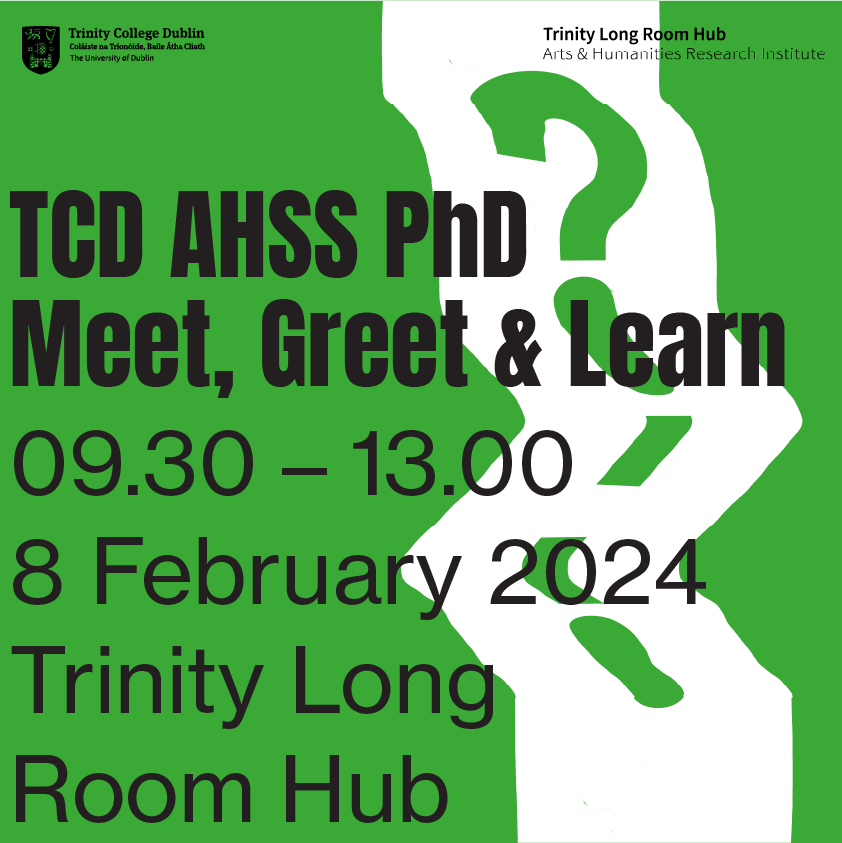 Trinity College Dublin Graduate Studies (@graduatetrinity) on Twitter photo 📢Calling on research students from AHSS➡️
Pop into <a href="/TLRHub/">Trinity Long Room Hub</a> on 8 February to meet fellow PhD students & hear about the supports available to YOU <a href="/tcddublin/">Trinity College Dublin</a>
Expect informal chats over coffee and introductions from College services.
Register: tinyurl.com/43rcbxa6 📢Calling on research students from AHSS➡️
Pop into <a href="/TLRHub/">Trinity Long Room Hub</a> on 8 February to meet fellow PhD students & hear about the supports available to YOU <a href="/tcddublin/">Trinity College Dublin</a>
Expect informal chats over coffee and introductions from College services.
Register: tinyurl.com/43rcbxa6