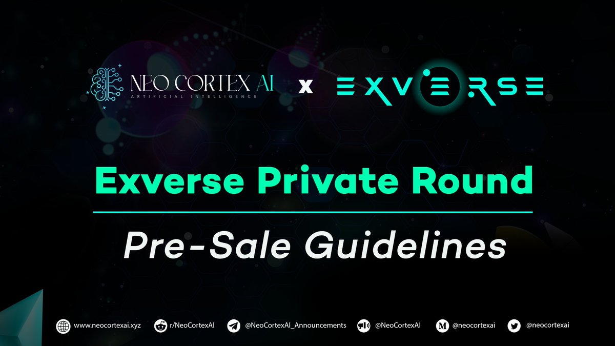 📢Exverse Pre-sale Guidelines🚨

🧠Pre-sale Pool (Private Round)

♻️FCFS (first come first served) pool

🪙Token Details:

💲Token Symbol: $EXVG 
🌐Chain: BSC
💵Initial Supply: 8,116,000
💰Initial Market Cap: $486,960
🤑Total Supply: 400,000,000
💸Fully DIluted Value: : 24M