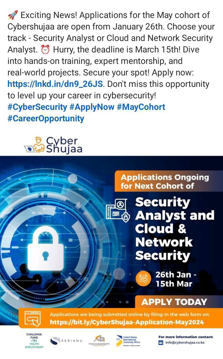 @cybershujaa is taking in new applicants too🚀🚀🚀