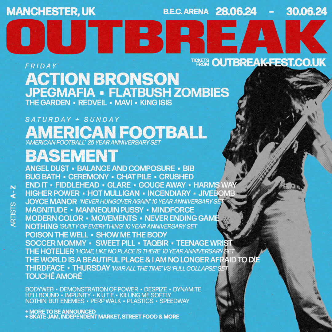 OUTBREAK FEST 2025 TURNSTILE, Knocked Loose, Slowdive, Sunny Day Real Estate, Deafheaven, Have