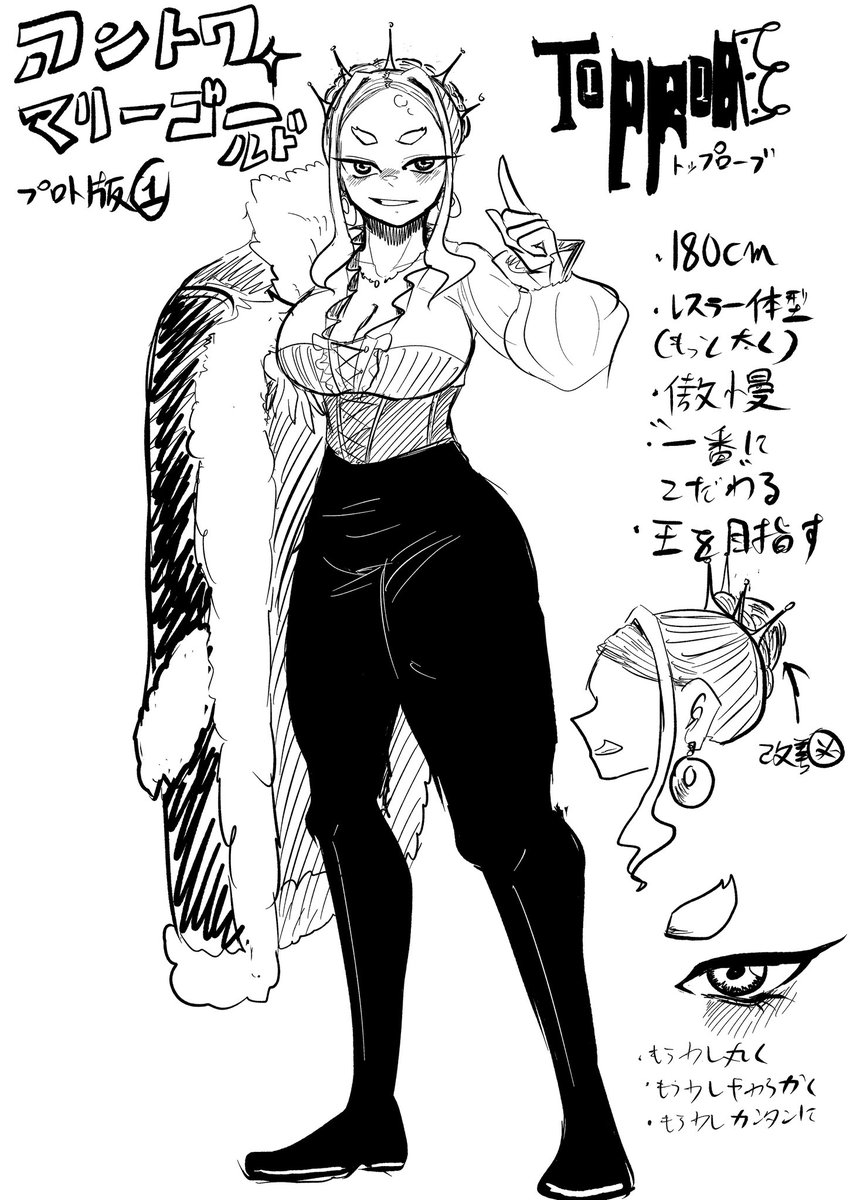次の漫画のネタ思いついたのでとりあえず描ける所まで描いてのプロト版、コンセプトアート的なの
『TOP ROBE』 