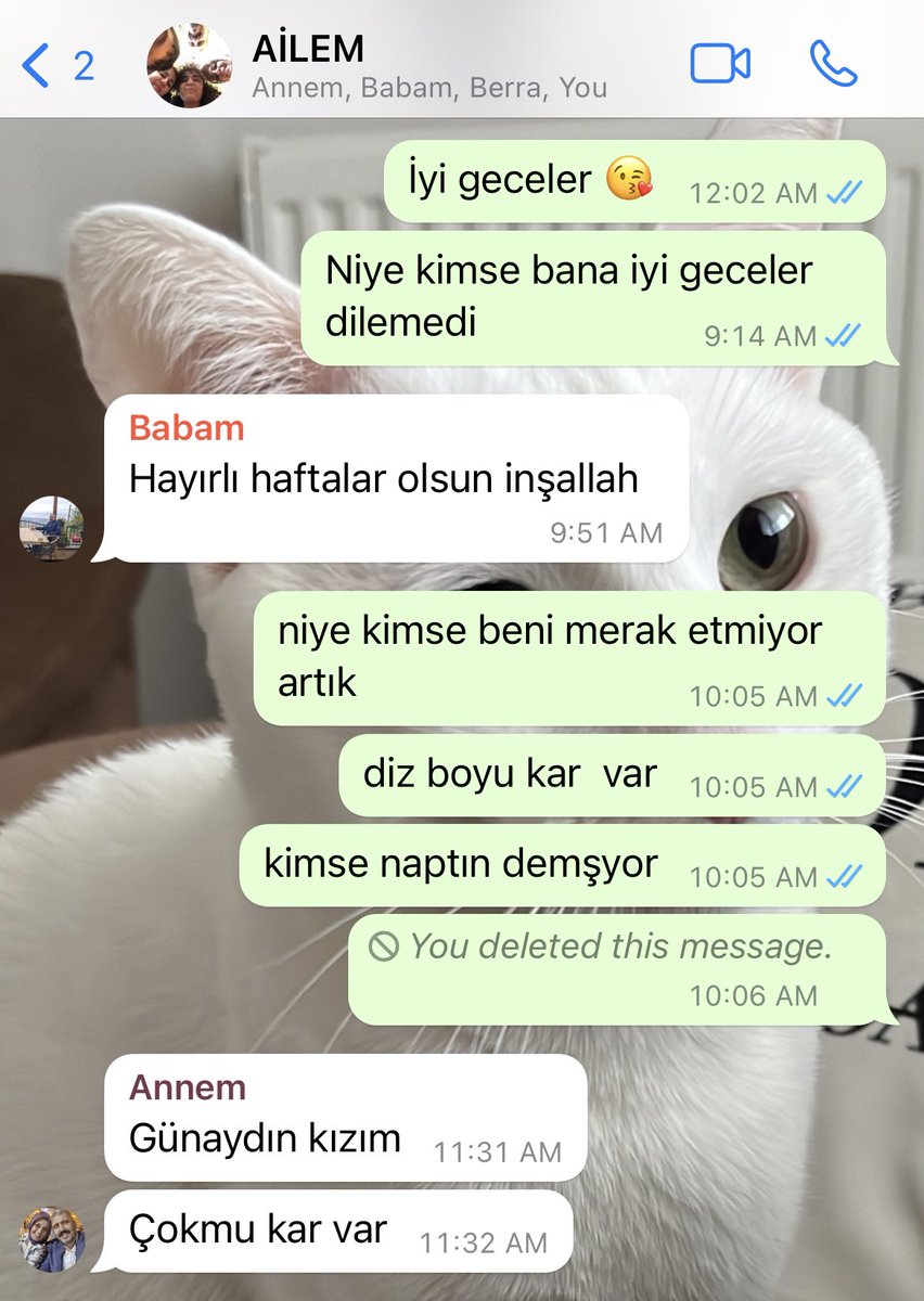 Teşekkürler sevgili ailem