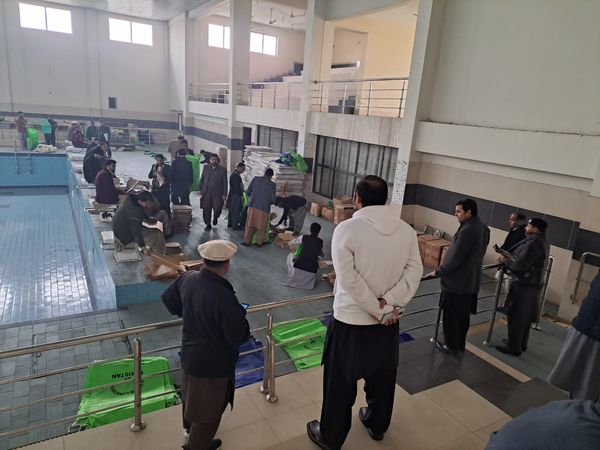On the directions of Deputy Commissioner/ DRO Charsadda bulk breaking and packing of electoral material is being conducted under the supervision of ROs and DEC/Election Officer Charsadda. DC has directed the ROs to keenly and personally manage the important activity