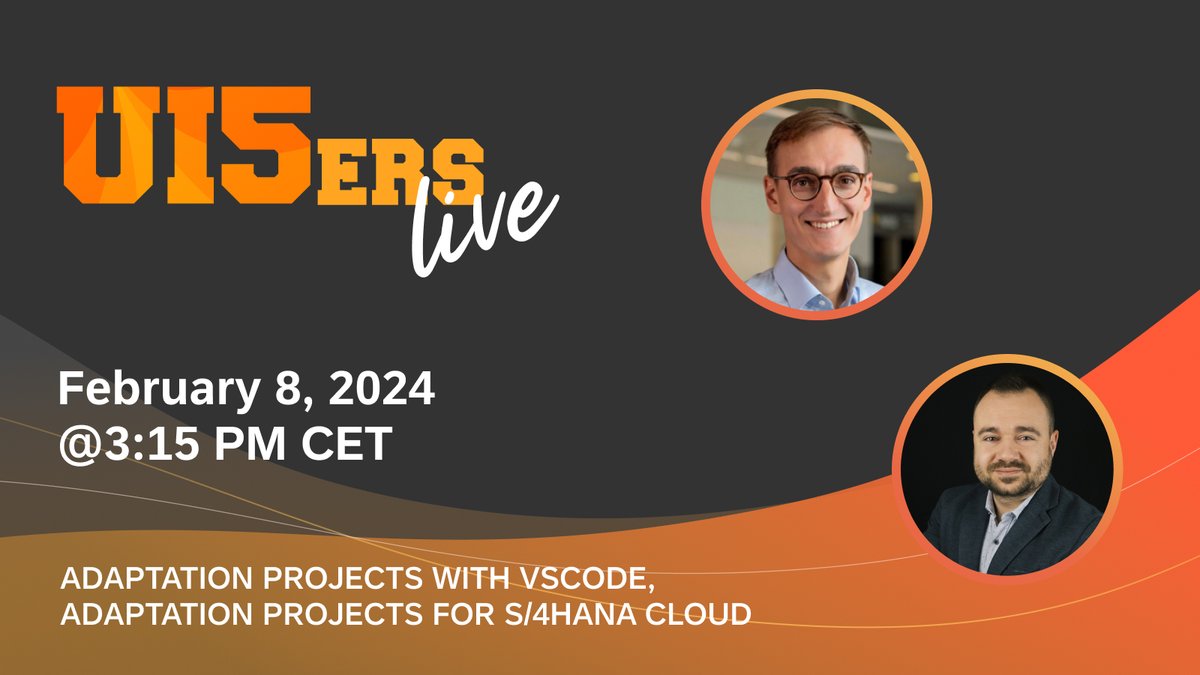 🌟📅 Feb 8 = #UI5erslive day! Hold on tight for the most epic SAPUI5 Flex updates!😎💥 Learn how to rock adaptation projects in VSCode and get the scoop on adaptation projects in BAS for S/4HANA Cloud apps! 🚀🌈 openui5.org/events/#id=ui5…