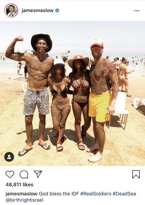 reminder that james from big time rush is an active zionist, who even went so far to fly to israel to pose in a press vest