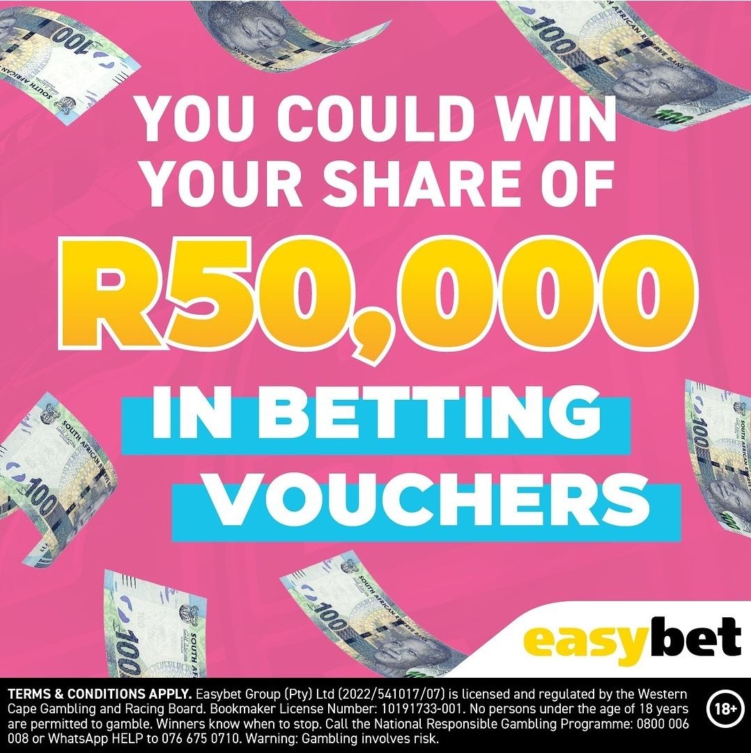 TKSoundVisual's tweet image. Visit

easybet.co.za/sign-up

Use PROMO CODE: TK50 to receive 
R50 Signip Bonus
150%Deposit match