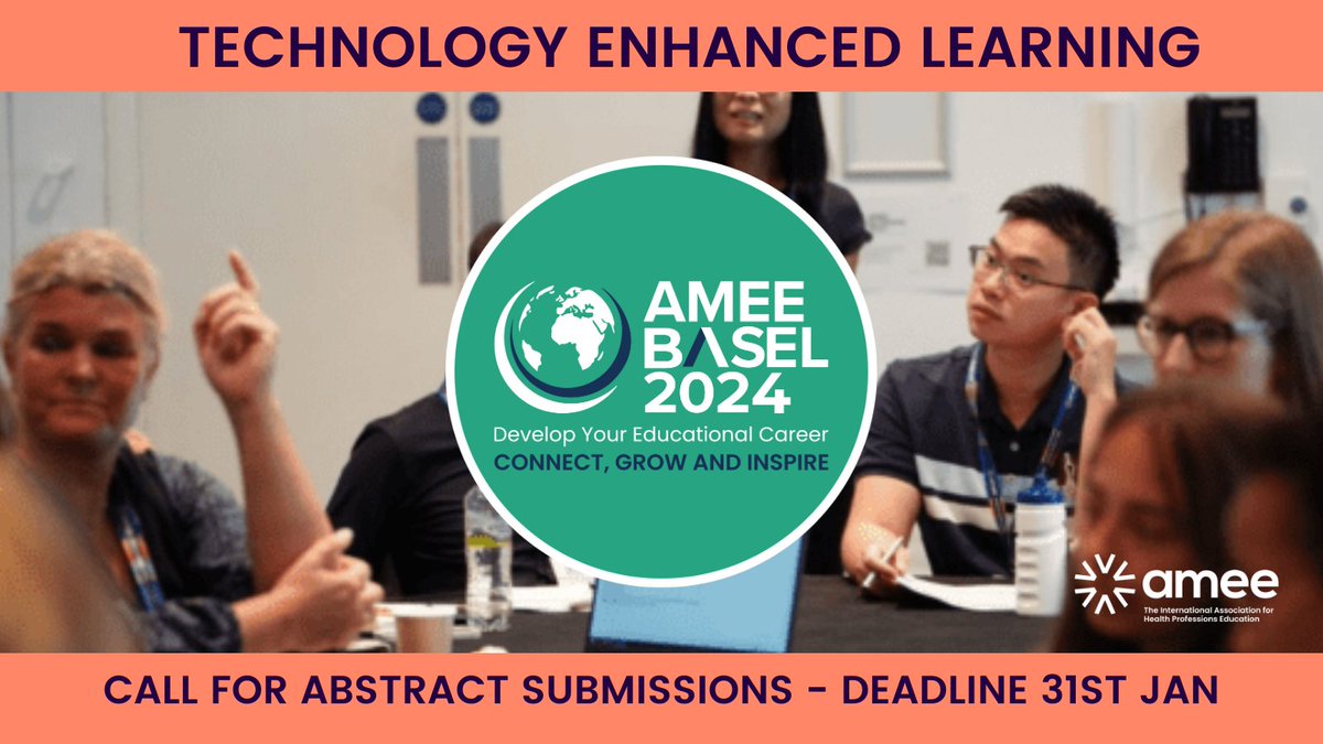 AMEE_community's tweet photo. AMEE leads the way in ⭐ #TechnologyEnhancedLearning (#TEL) ⭐ in #HPE. 

Engage with experts to shape the future at #AMEE2024 in Basel for the #TEL track!

Submit abstracts on #InnovationInEducation: https://t.co/rn24UjC8IZ

🤝 Join AMEE: https://t.co/VmGSBY6b4u https://t.co/YNNftWh9al