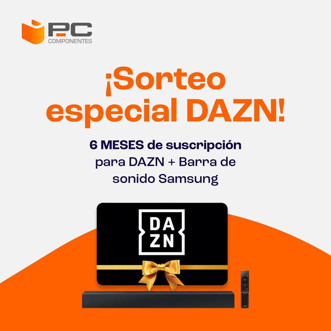 ⭐ ¡DAZN, la mayor plataforma de deportes en streaming se une a la familia de PcComponentes! Por ello vamos a realizar 3 SORTEOS ESPECIALES ¡Y aquí va el ÚLTIMO! 🔥

🏃‍♂️ Participa ahora y podrás llevarte...
 
- Esta Barra de sonido bluetooth de Samsung
- Una suscripción de 6 meses
