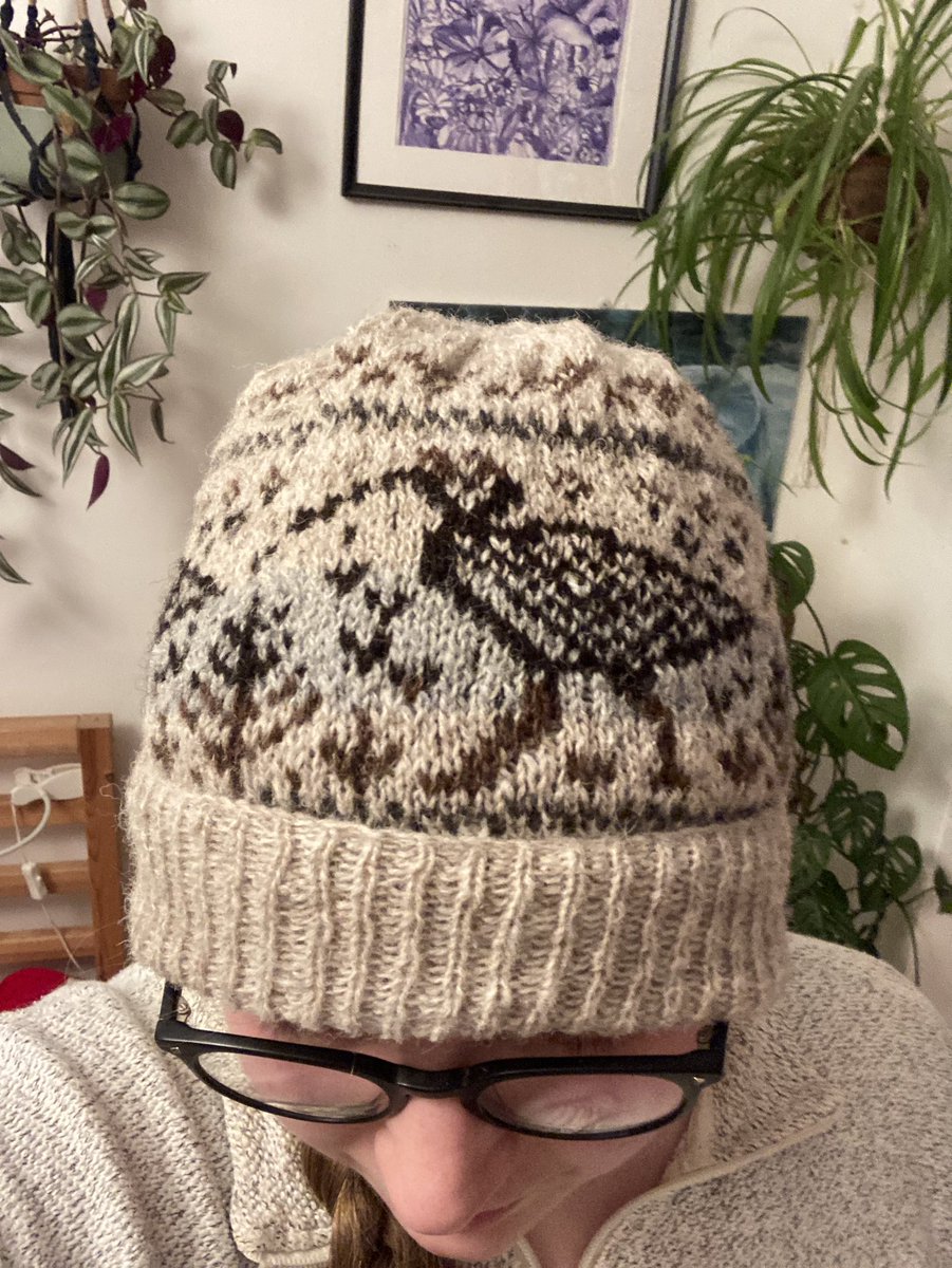 Annual leave well used, to knit up the wonderful curlew hat from @CurlewLIFE 💙