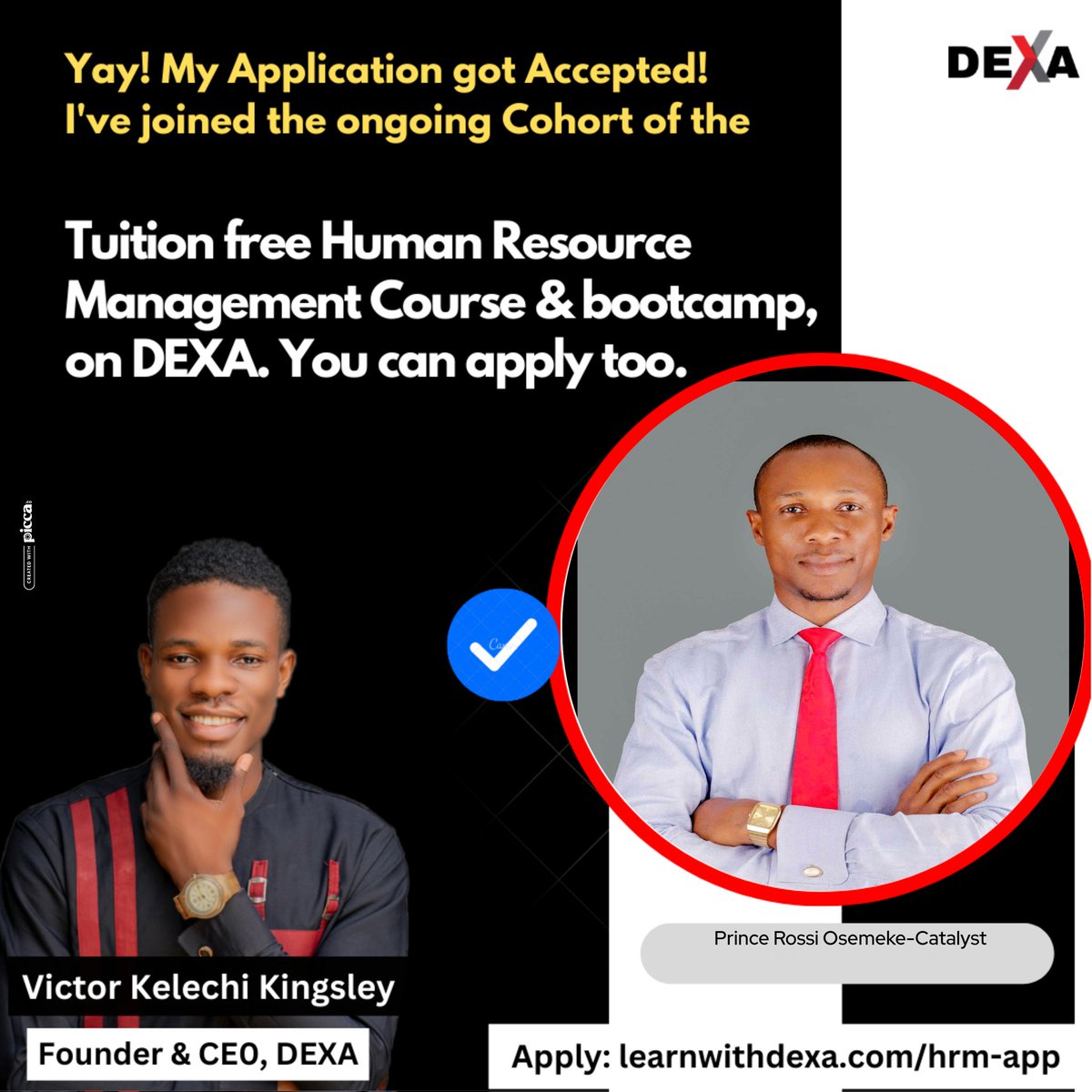 iamprocatalyst's tweet photo. HOW I'VE STARTED 2024

My Journey With DEXA!

Hi, I’m happy to announce my enrollment in the tuition free Human Resource Mgt course on DEXA.

I applied through:  https://t.co/CbiTUQZhav

Bracing myself for learning &amp; growth as an emerging HR manager @Learnwithdexa #LearnwithDEXA https://t.co/f4Tt7bJCFu