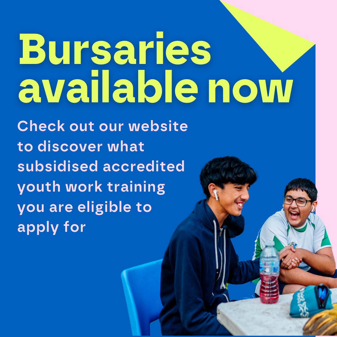 Up to 500 bursaries places on youth work courses are on offer throughout the country Check out the page below to see what courses are available to you, and to register your interest in undertaking a youth work qualification through the bursary scheme. nya.org.uk/youth-work-bur…