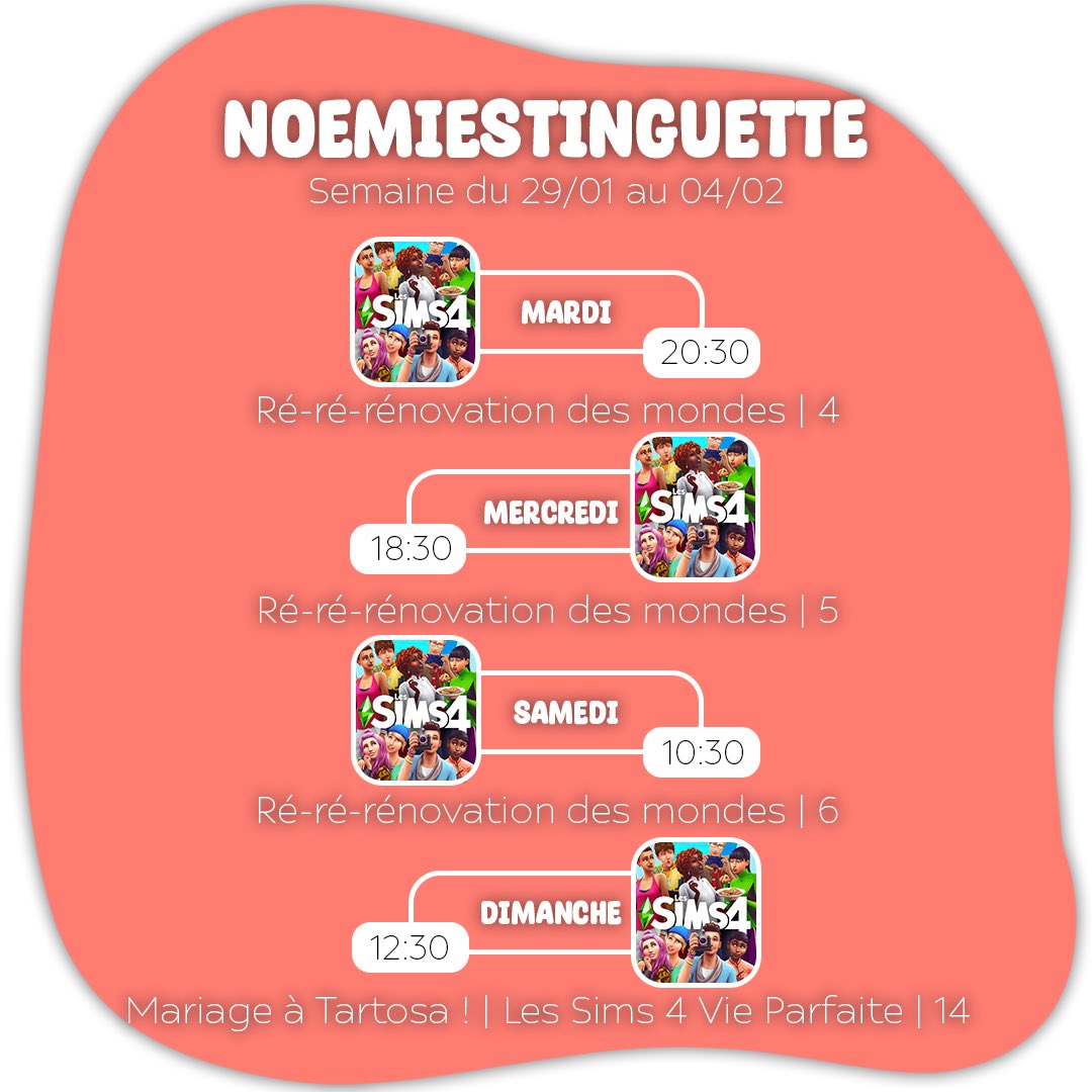 Cette semaine on part sur de la rénovation et des Sims 4 À FOND ⏰
J'ai hâte de voir où on en sera d'ici la fin de la semaine : On aura terminé combien de terrains à votre avis ?