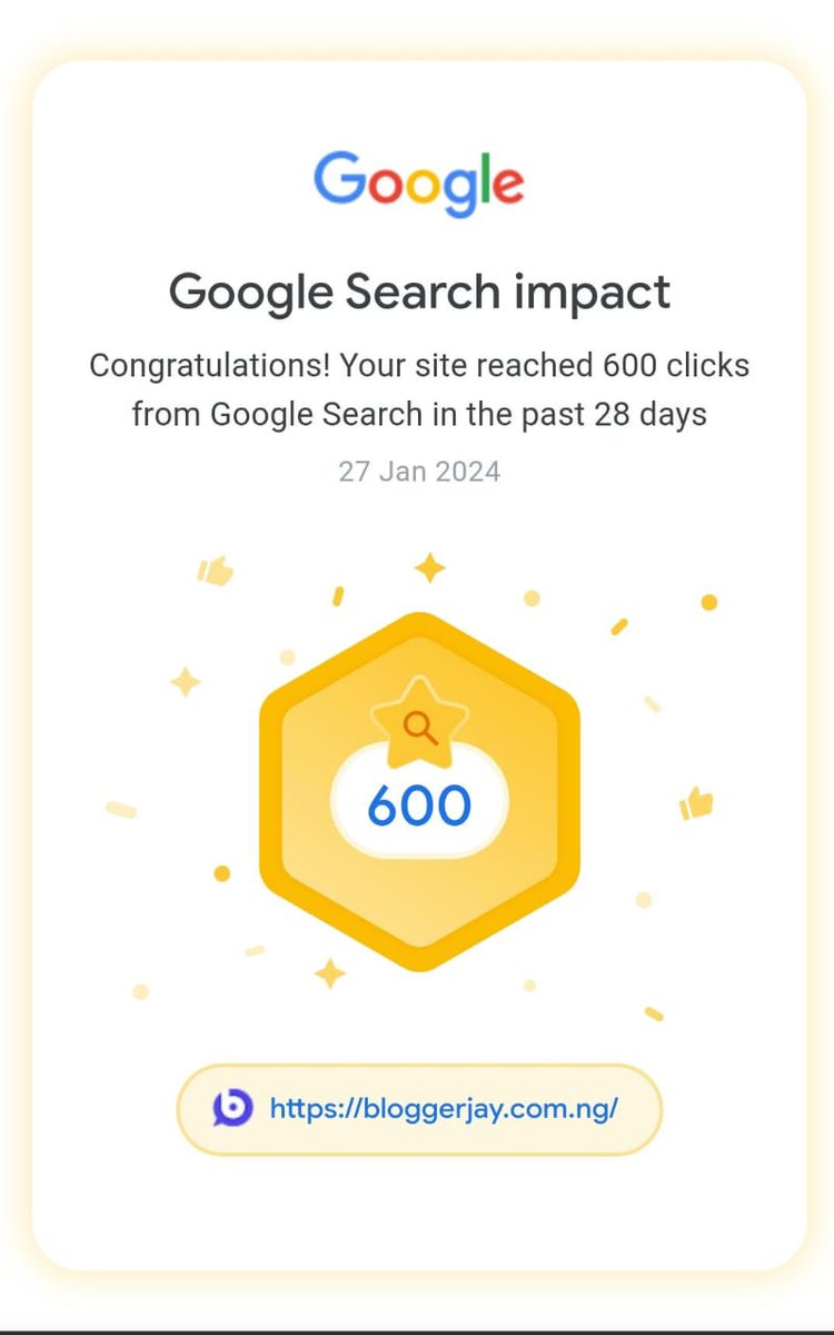 victoralokan's tweet image. A new milestone achieved. 

#Growth
#BloggerJay
#BloggerJay.COM.NG
#VisualWOX
#VisualWOXMedia

bloggerjay.com.ng