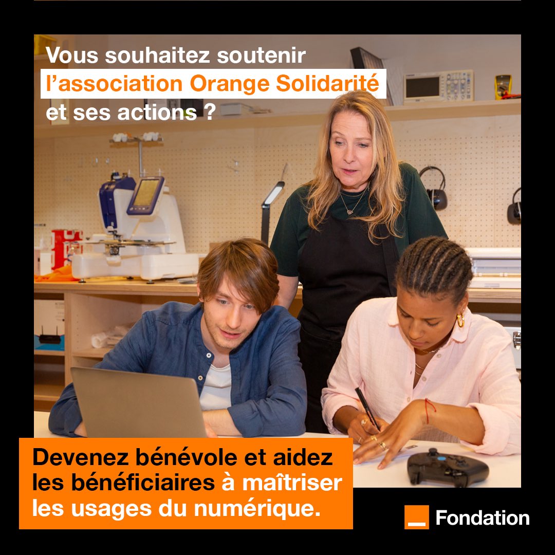 Orange Solidarité (@orangesolidarit) on Twitter photo En 2023 Orange Solidarité , l’association du numérique solidaire de <a href="/FondationOrange/">FondationOrange</a> c’est plus de 13 000 ateliers dans toute la France et près de 60 000 bénéficiaires !
Vous nous rejoignez ? ⬇️
bit.ly/4bgQf9G En 2023 Orange Solidarité , l’association du numérique solidaire de <a href="/FondationOrange/">FondationOrange</a> c’est plus de 13 000 ateliers dans toute la France et près de 60 000 bénéficiaires !
Vous nous rejoignez ? ⬇️
bit.ly/4bgQf9G