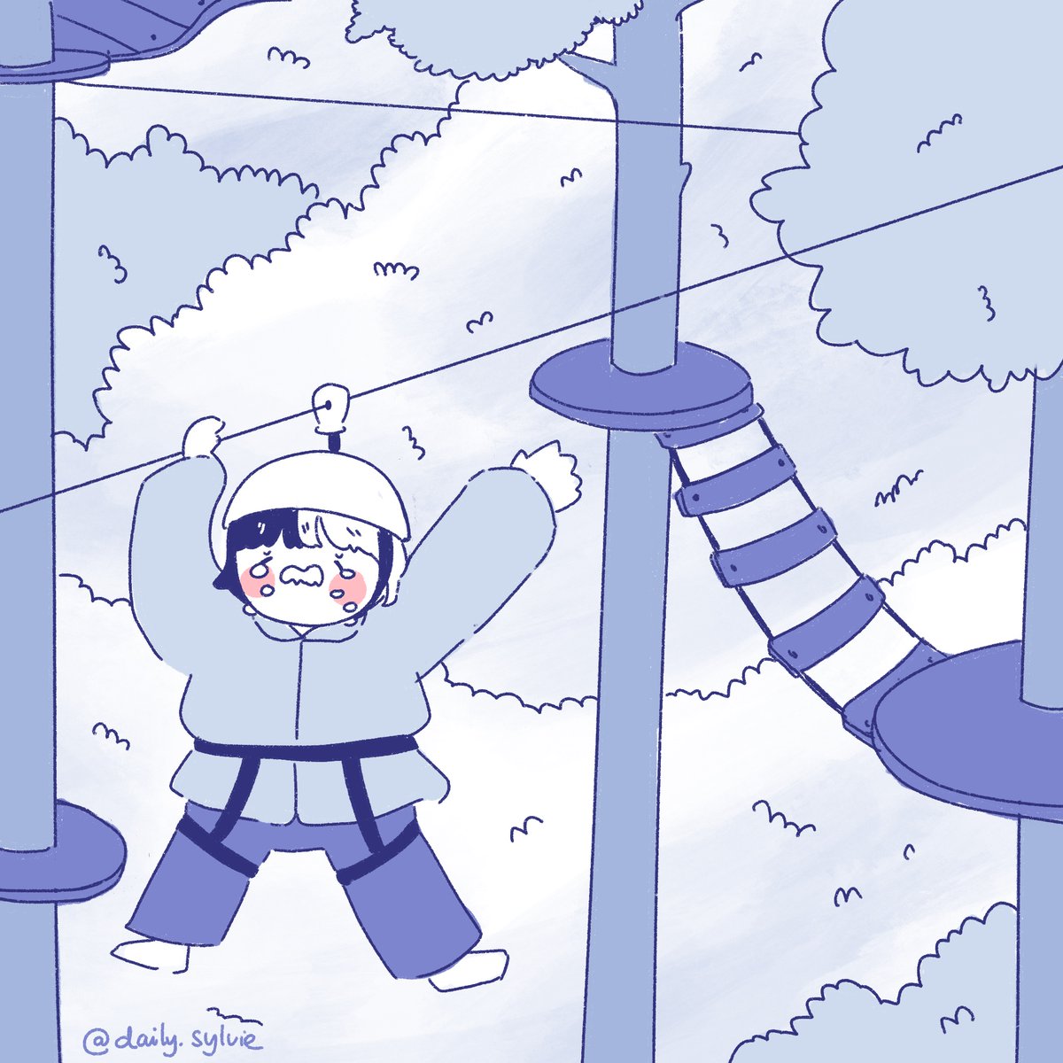 daily__sylvie's tweet photo. #74
Today I went to a climbing park. It was super fun since I haven’t been athletic for a while, except for when I got stuck in the air in the middle of the slide and had to pull myself back to the finish spot with my own hands 😫 i can feel some muscle 🤡

#art #artist #comic https://t.co/pwNyEYidae
