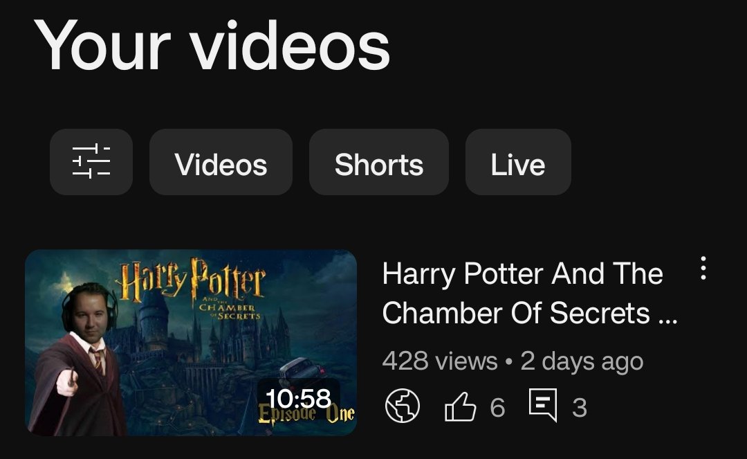 Maxted99's tweet photo. Harry Potter And The Chamber Of Secrets video is now out! Episode 2 will be out later this week 😁

https://t.co/ZO3jTexRx9 https://t.co/63wbpu5AY5