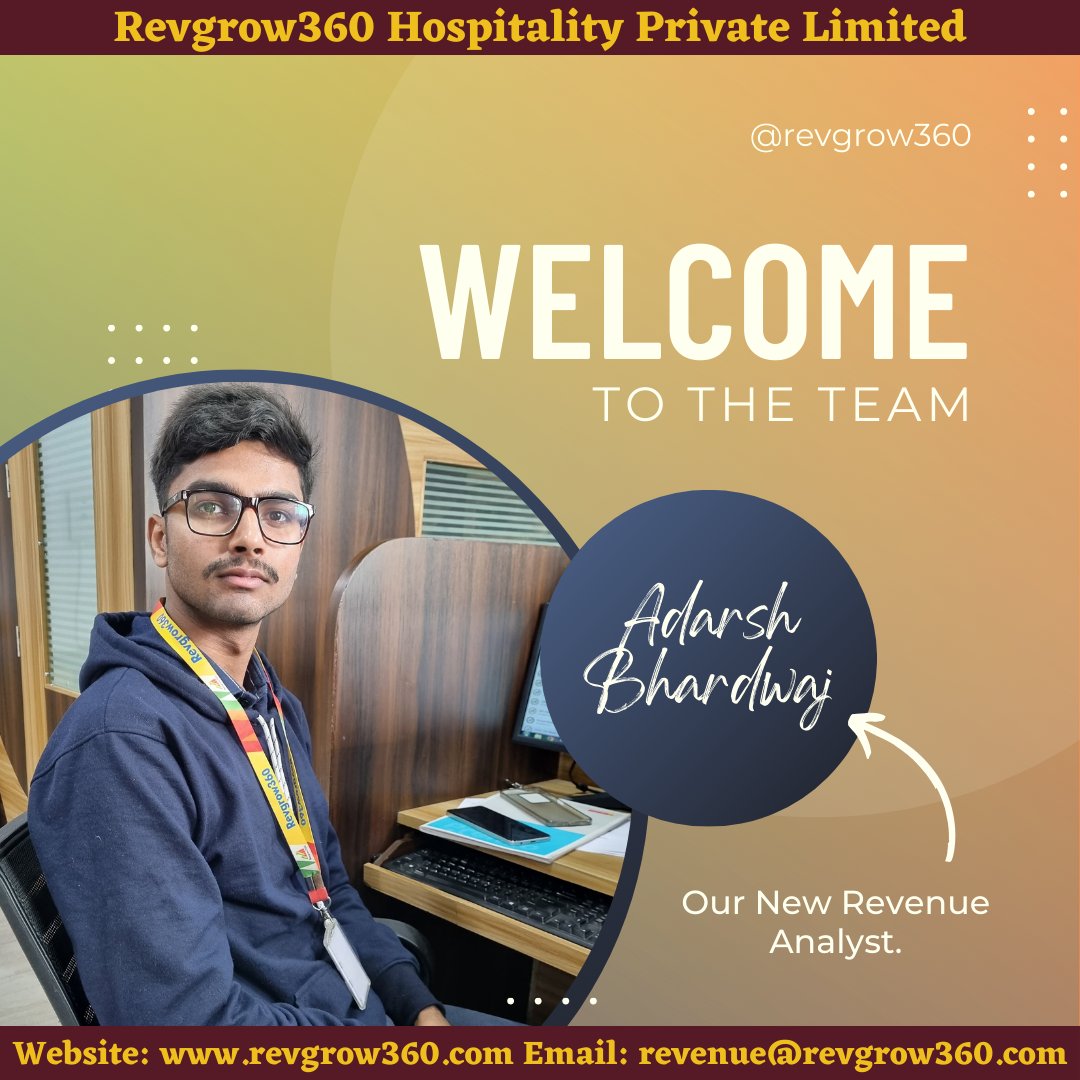 Welcome aboard! We're thrilled to have you join our dynamic team, Mr.Adhrsh Bhardwaj.

#teamrevgrow360 #revgrow360 #newjoining #newjoining #revenuemanagement #otamanagement