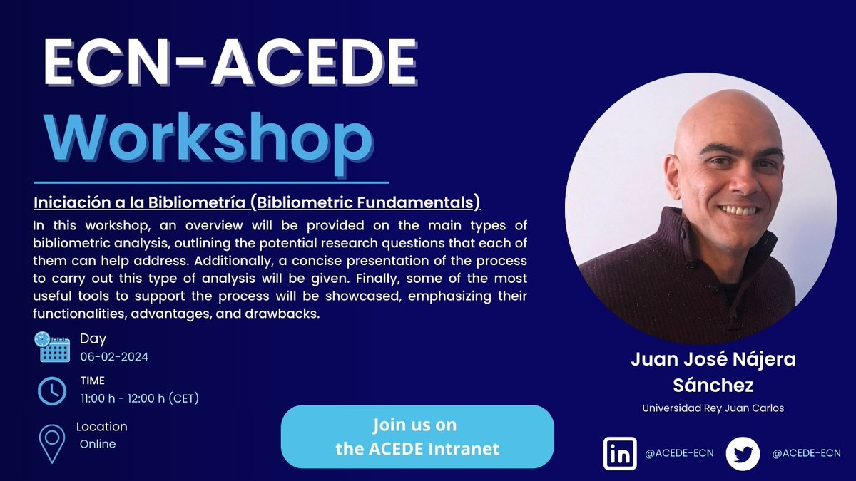 📚Join us for this insightful online #workshop, aimed at enhancing your bibliometric analysis skills. #ECNACEDE #PhDNetwork ⬇️